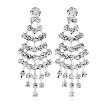 Luxury gracePrincess Bridal Necklace Earrings Jewelry Sets Evening Party Wedding Jewelry Two piece