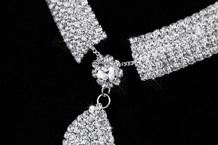 Luxury Grace Crystal Bridal Crown Necklace Earrings Wedding Sets Fashion Diamonds Lover Three Piece