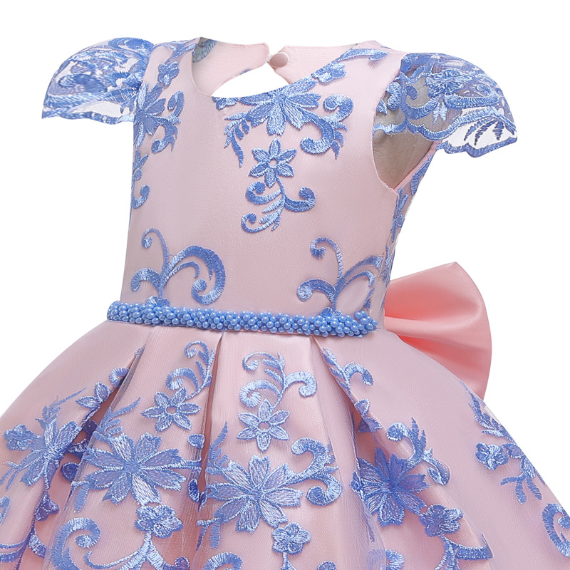 Kids Lace Wedding Dress For Girl Party  Dresses Sling  bow Flower Princess Children Princess Dress