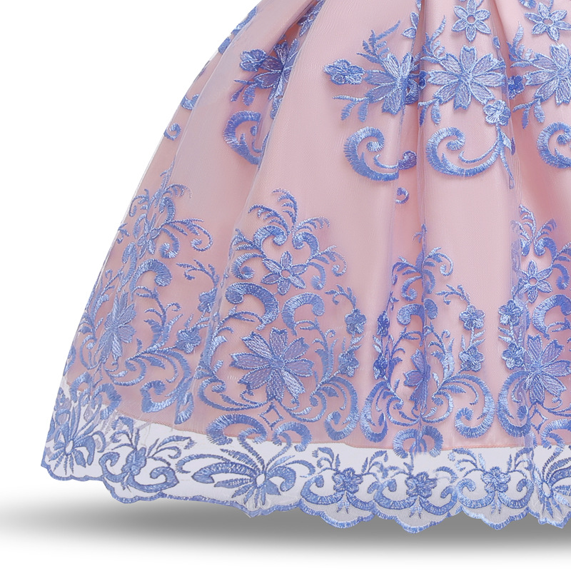 Kids Lace Wedding Dress For Girl Party  Dresses Sling  bow Flower Princess Children Princess Dress