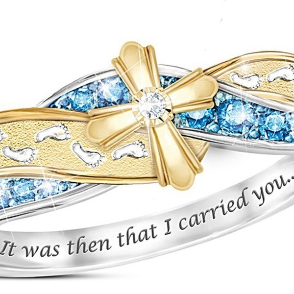 Fashion Young People Jewelry Fashion flow gold cross Ring with diamond and lettering