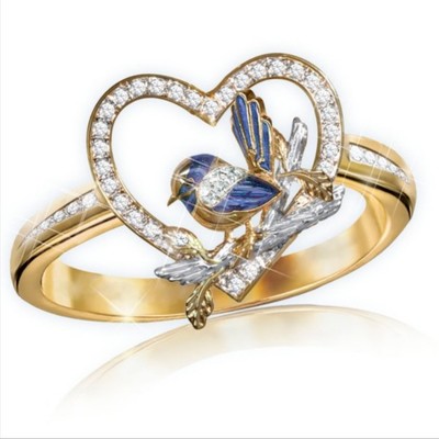 European Fashion Young People Jewelry Fashion flow gold cross Ring with diamond and lettering