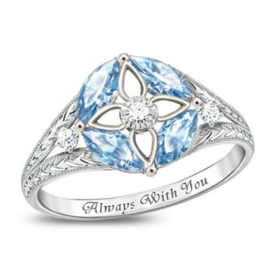 European Fashion Holiday gift Young People Jewelry Fashion flow gold Ring with lettering