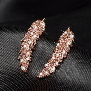 European Fashion Holiday gift Young People Jewelry Fashion Gold and silver leaves Eardrop