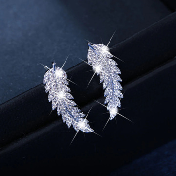 European Fashion Holiday gift Young People Jewelry Fashion Gold and silver leaves Eardrop