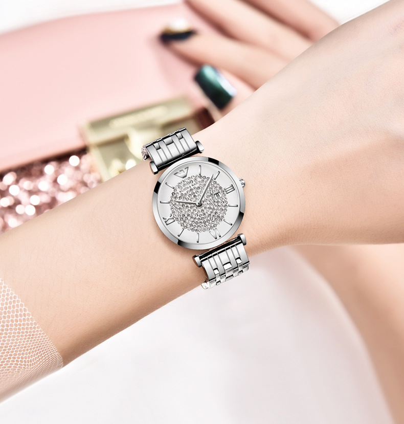 Business affairs Fashion Casual Women Dress Watch Lady Rhinestone Wrist Watch Quartz Watch