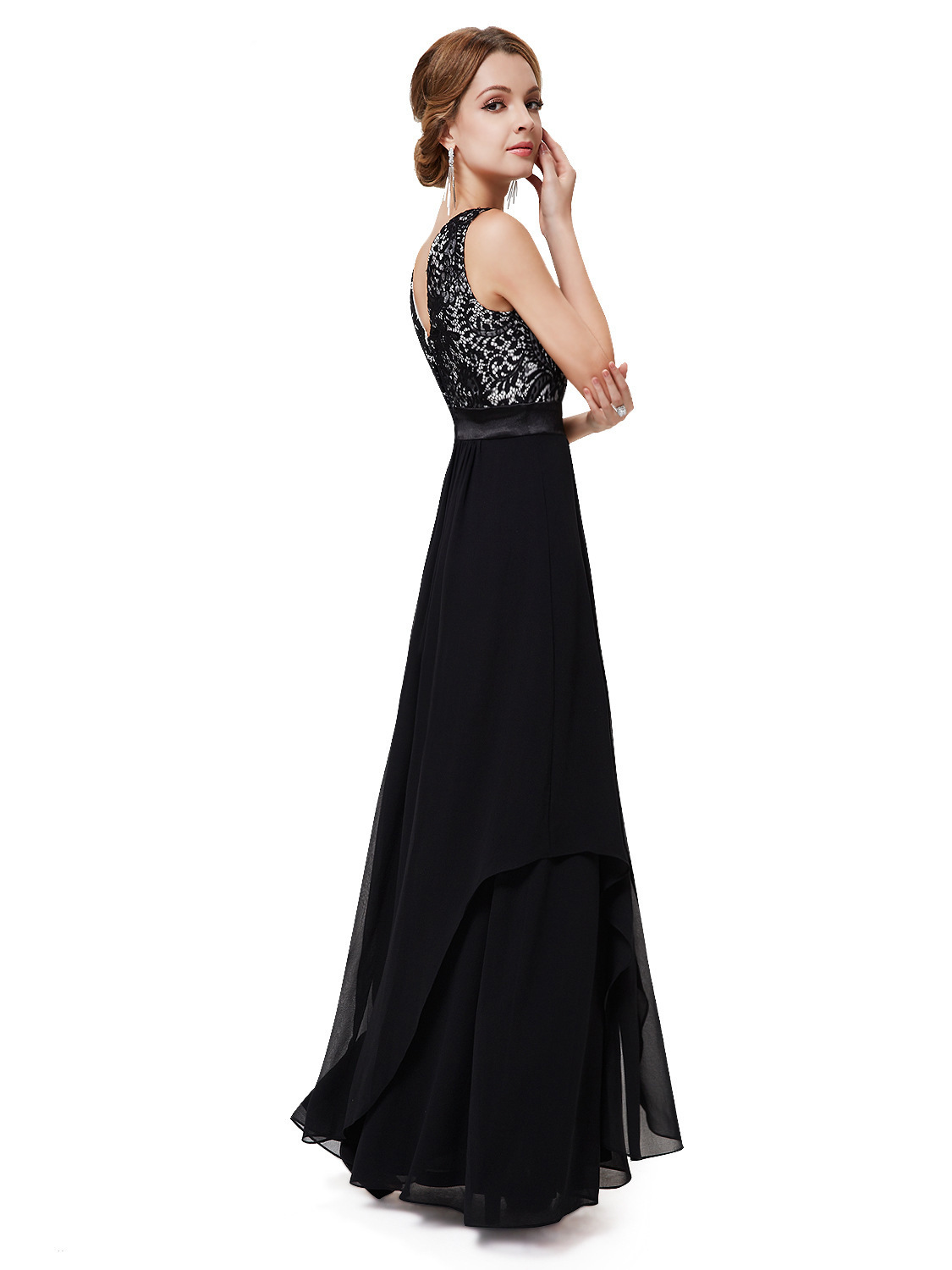 Elegant long Sexy Personalized Lace dress Lady Concert Long sleeves Dress Party Dress