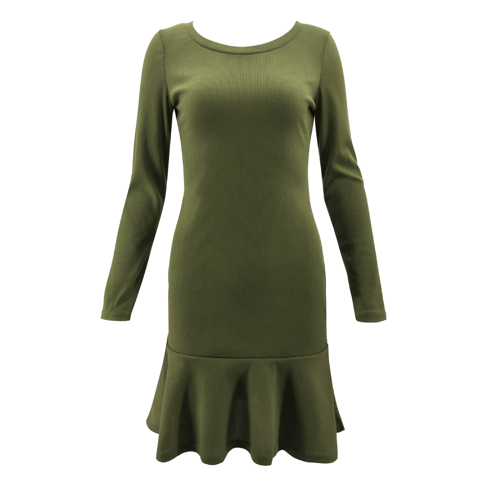 Sexy Personalized Pure color Long sleeve Dress Bottomskirt Ma&apos;am Concert Dress Party Dress