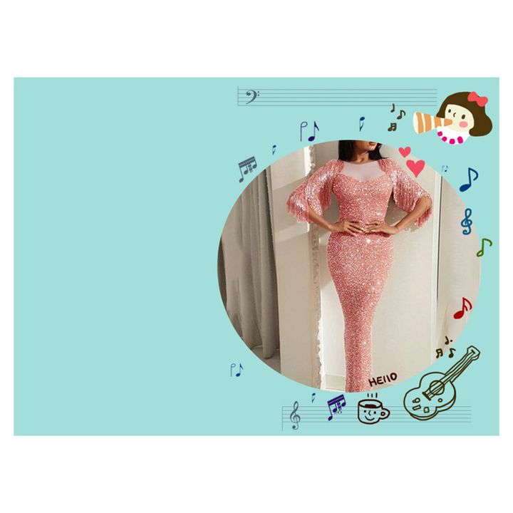 Luxury Sexy Slim Evening Dress Wrap Hip Sexy Sequins Skirt Lady Concert Show Dress Rich Lady Clothes