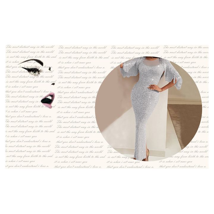 Luxury Sexy Slim Evening Dress Wrap Hip Sexy Sequins Skirt Lady Concert Show Dress Rich Lady Clothes