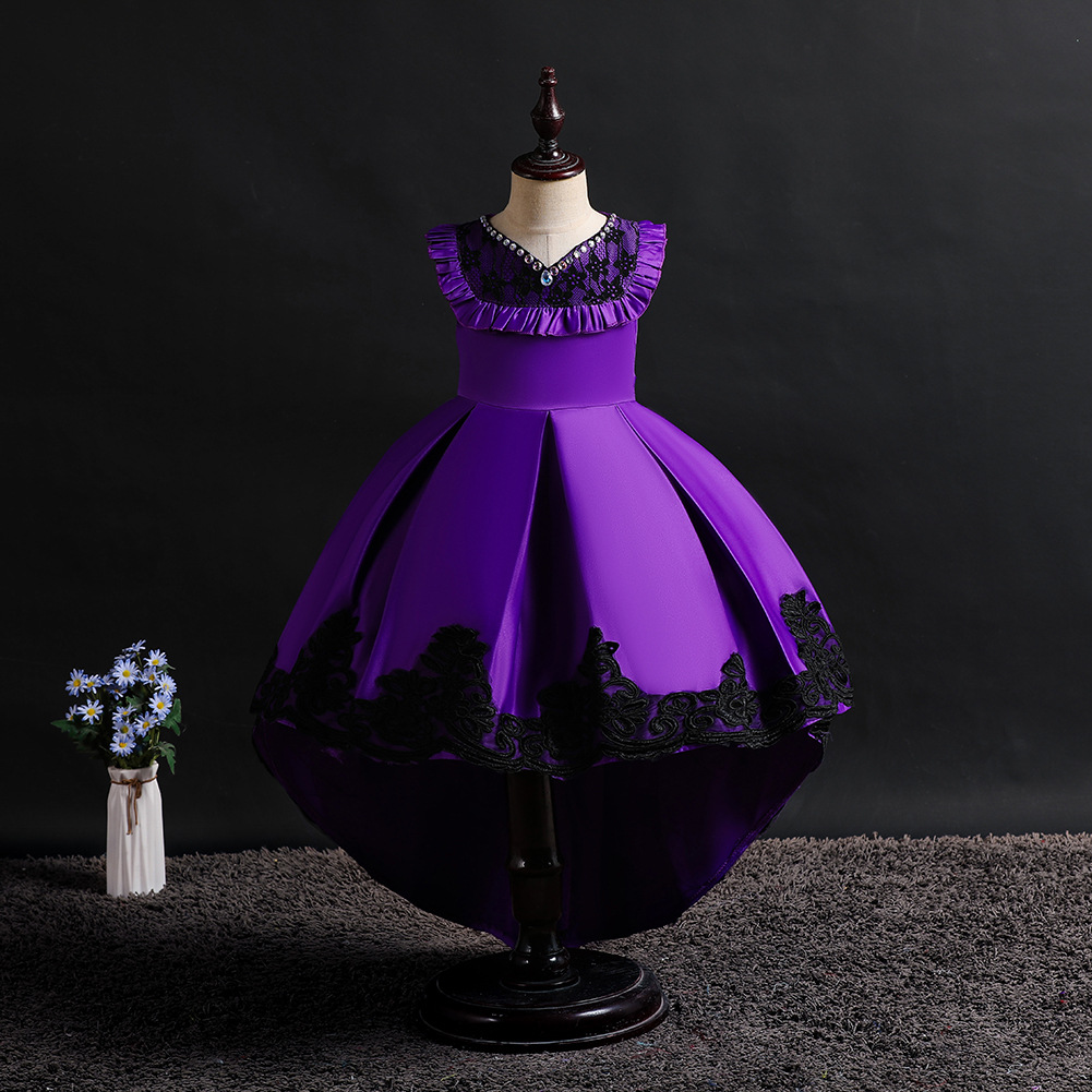 Summer New Kids Wedding Dress Lace tuxedo Princess Dress Children&apos;s Show Dress Girls Evening Dress