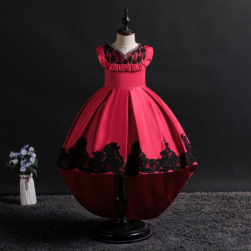 Summer New Kids Wedding Dress Lace tuxedo Princess Dress Children&apos;s Show Dress Girls Evening Dress