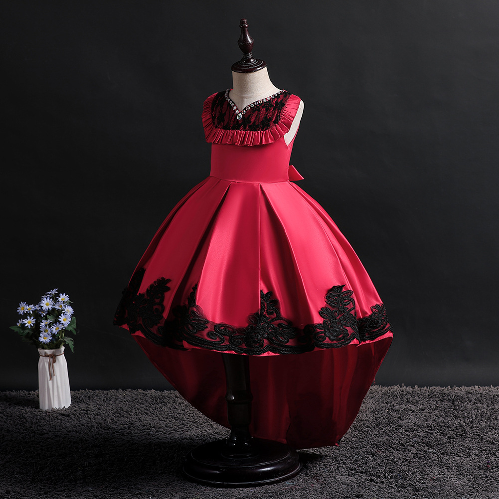 Summer New Kids Wedding Dress Lace tuxedo Princess Dress Children&apos;s Show Dress Girls Evening Dress