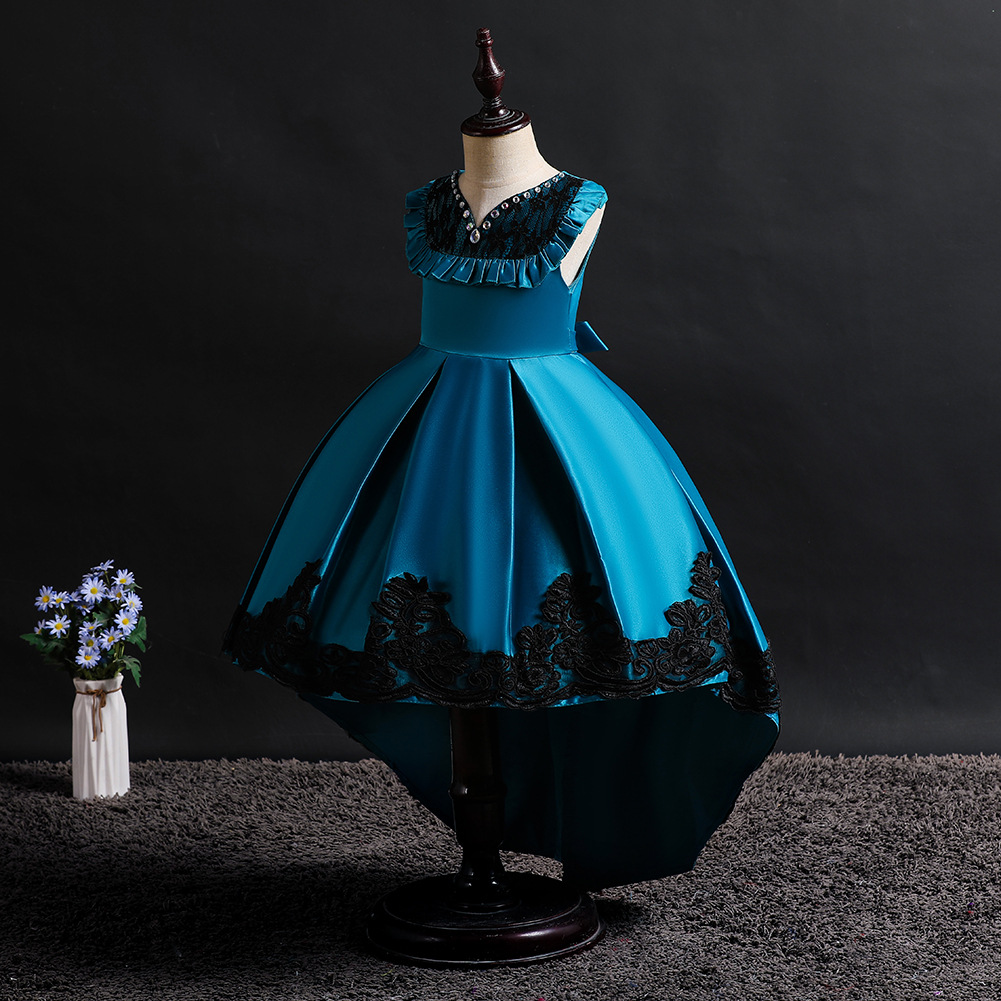 Summer New Kids Wedding Dress Lace tuxedo Princess Dress Children&apos;s Show Dress Girls Evening Dress