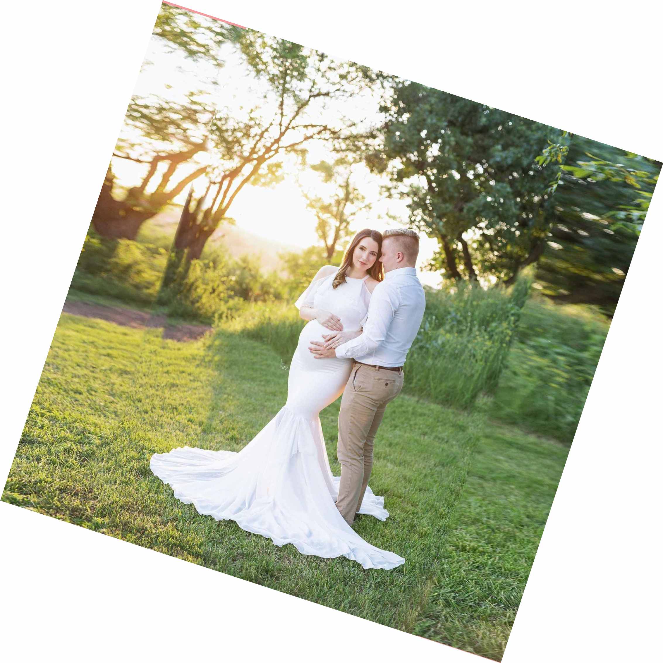 New Pattern Fashion Leaky shoulder and short sleeves LongSkirt lace Sexy Maternity Loose tail Skirt