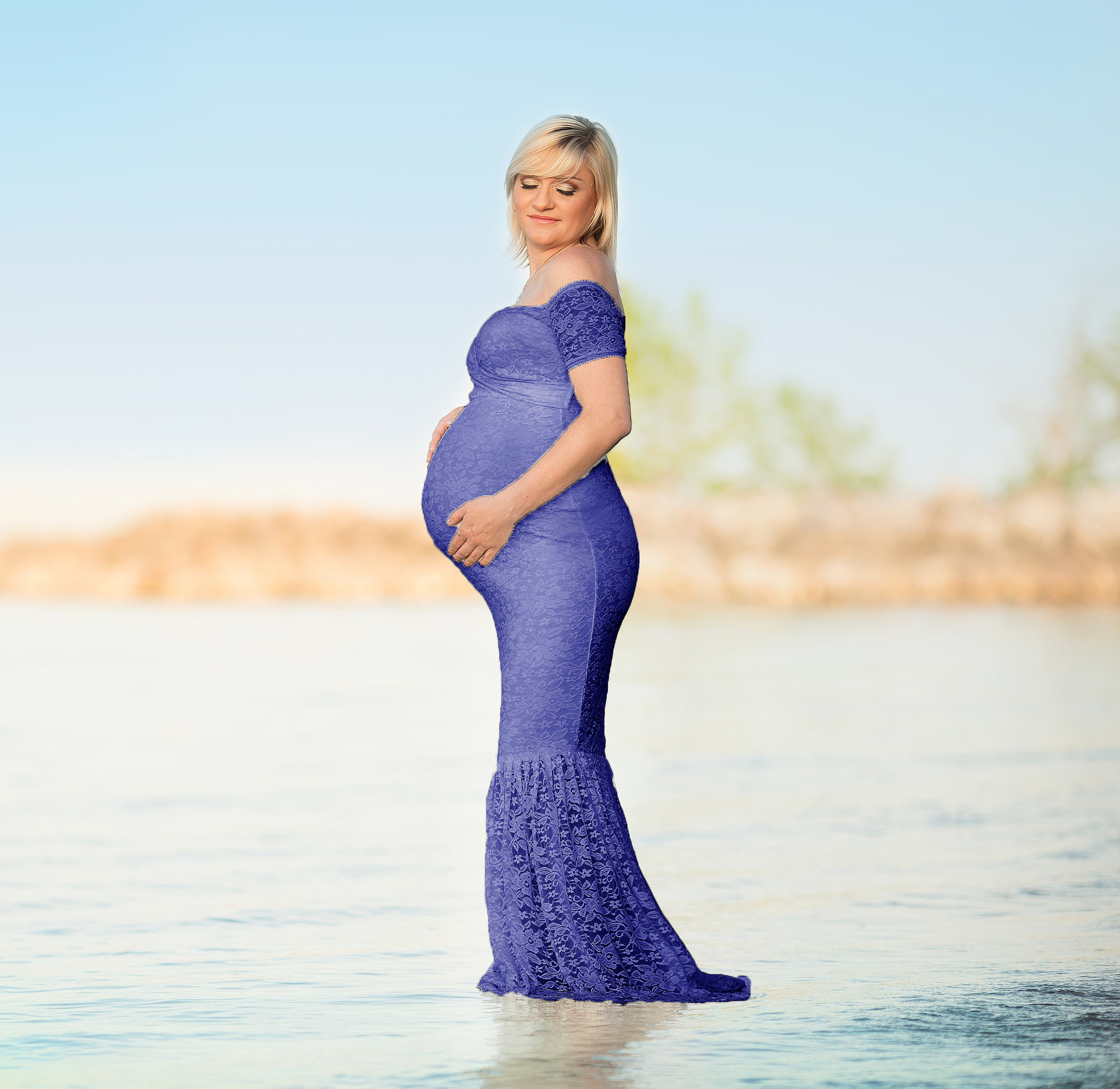 Fashion personality Deep V-Neck long sleeve Dress Sexy Maternity Lace perspective tight skirt