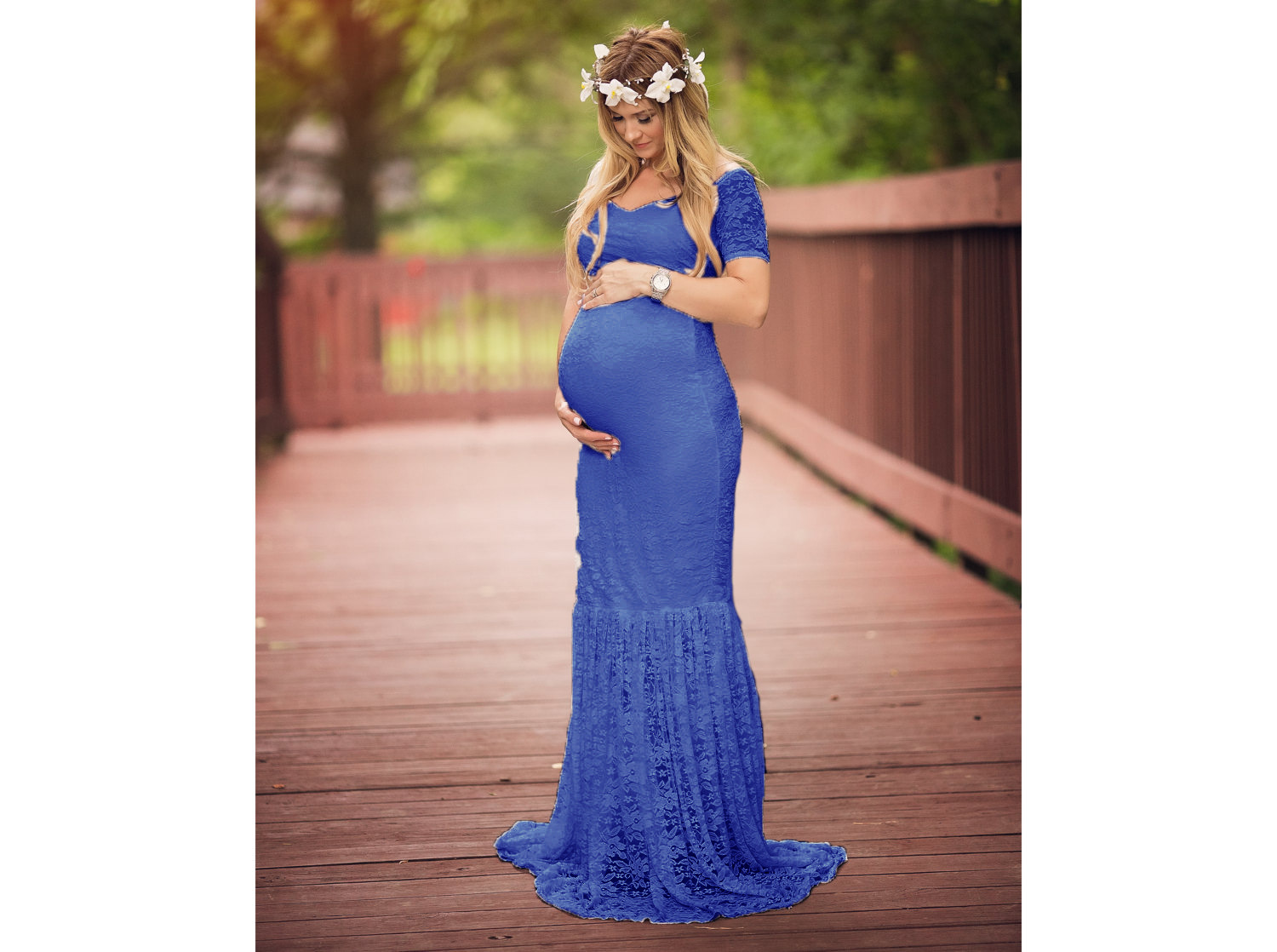 Fashion personality Deep V-Neck long sleeve Dress Sexy Maternity Lace perspective tight skirt