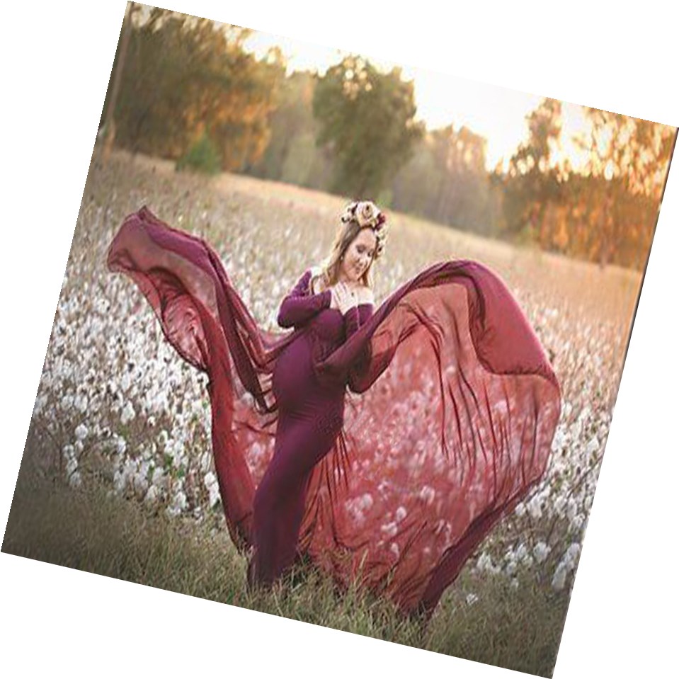 Fashion personality Deep V-Neck long sleeve Dress Sexy Maternity cotton material longskirt