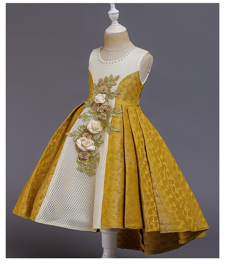 Kids Flower Girls Wedding Dress For Girl Party Dresses Sling Bow Princess Children Dress