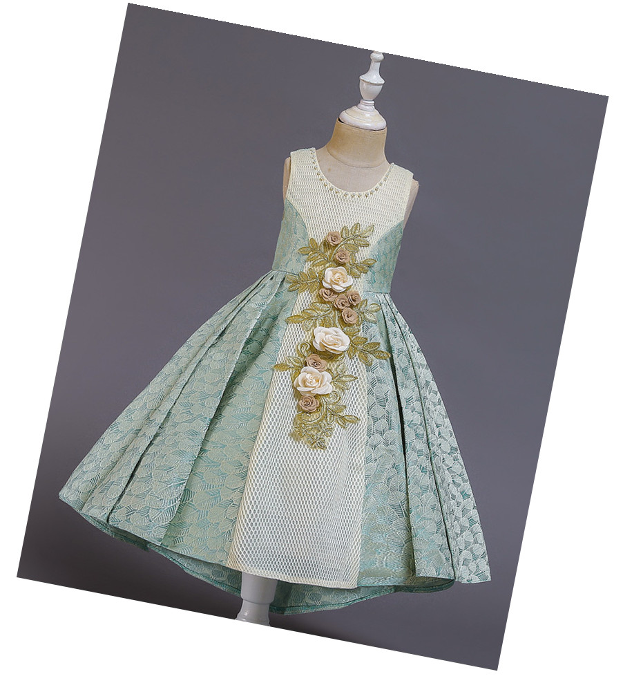 Kids Flower Girls Wedding Dress For Girl Party Dresses Sling Bow Princess Children Dress