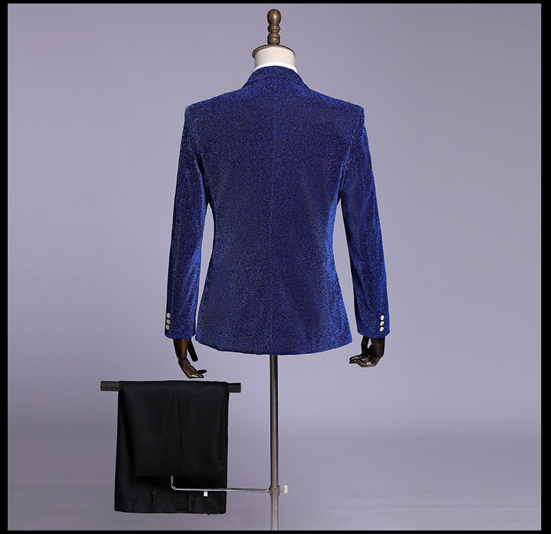 Jacket + Pant+Bow tie Men Business Slim Suits Solid Color Wedding Office Dress Prom Suit Three-Piece