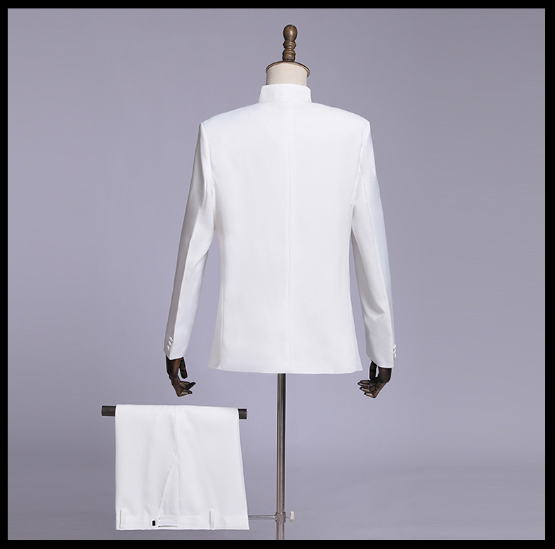 Jacket + Pant Men Business Slim Suits Solid printing Wedding Office Dress Prom Suit Two-Piece Fashion City Embroidery/Embroidery Craft Print Vintage Style