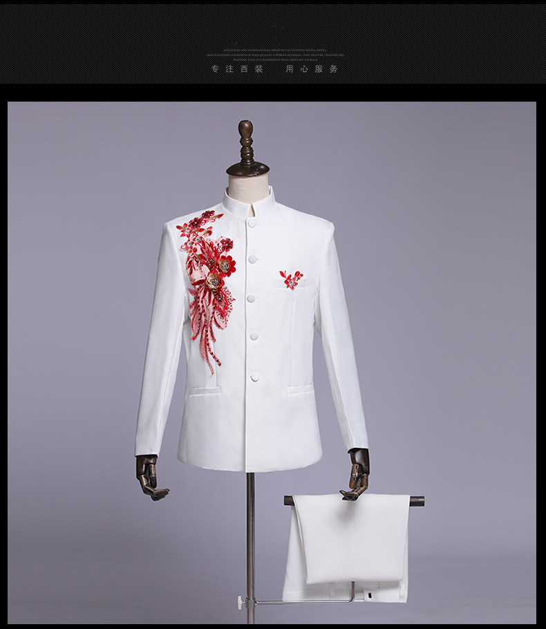 Jacket + Pant Men Business Slim Suits Solid printing Wedding Office Dress Prom Suit Two-Piece Fashion City Embroidery/Embroidery Craft Print Vintage Style