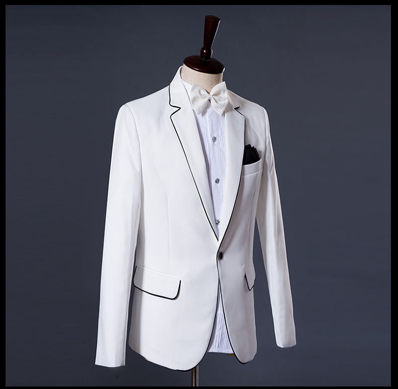 Men's Slim Suits Men's Business Casual Clothing Groomsman Suit Jacket + Pant+bow tie Three-Piece