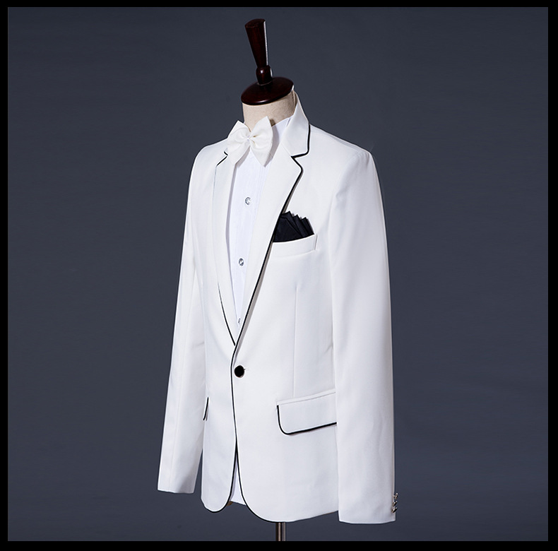 Men's Slim Suits Men's Business Casual Clothing Groomsman Suit Jacket + Pant+bow tie Three-Piece