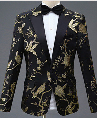 Men Slim Suits Men Business Casual Clothing Groomsman Suit Jacket + Pant Two-Piece Men's Emcee Dress Suit Chorus Performance Slim Pattern Formal Men Clothes