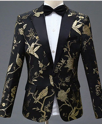 Men Slim Suits Men Business Casual Clothing Groomsman Suit Jacket + Pant Two-Piece Men's Emcee Dress Suit Chorus Performance Slim Pattern Formal Men Clothes