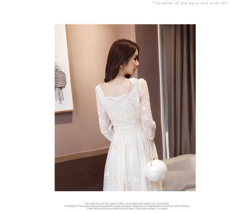 Lace Hollowing Out Wear Long Dress Bridesmaid Dress Ma'am Concert Part 2024 Spring New Women's Dress Plus-size mid-length Lace Slim-fit Female Temperament Long DresS DresSS