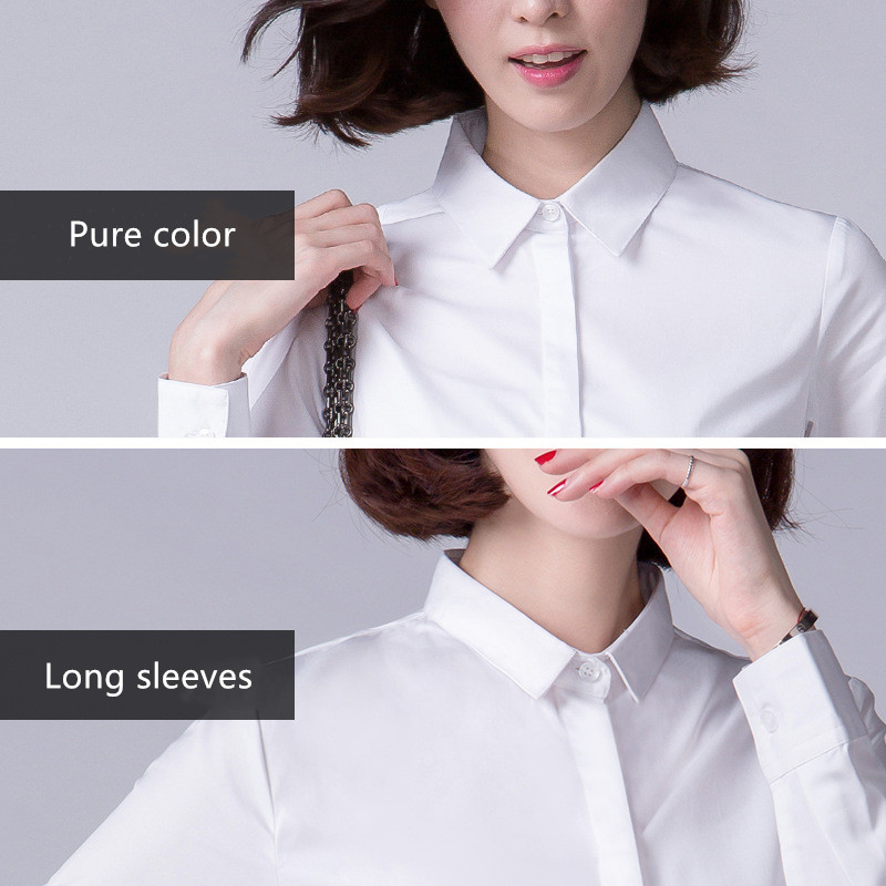 Fashion Women Shirt Long Sleeve Formal Tops Office Lady Slim Casual Shirt   Secret button Tops