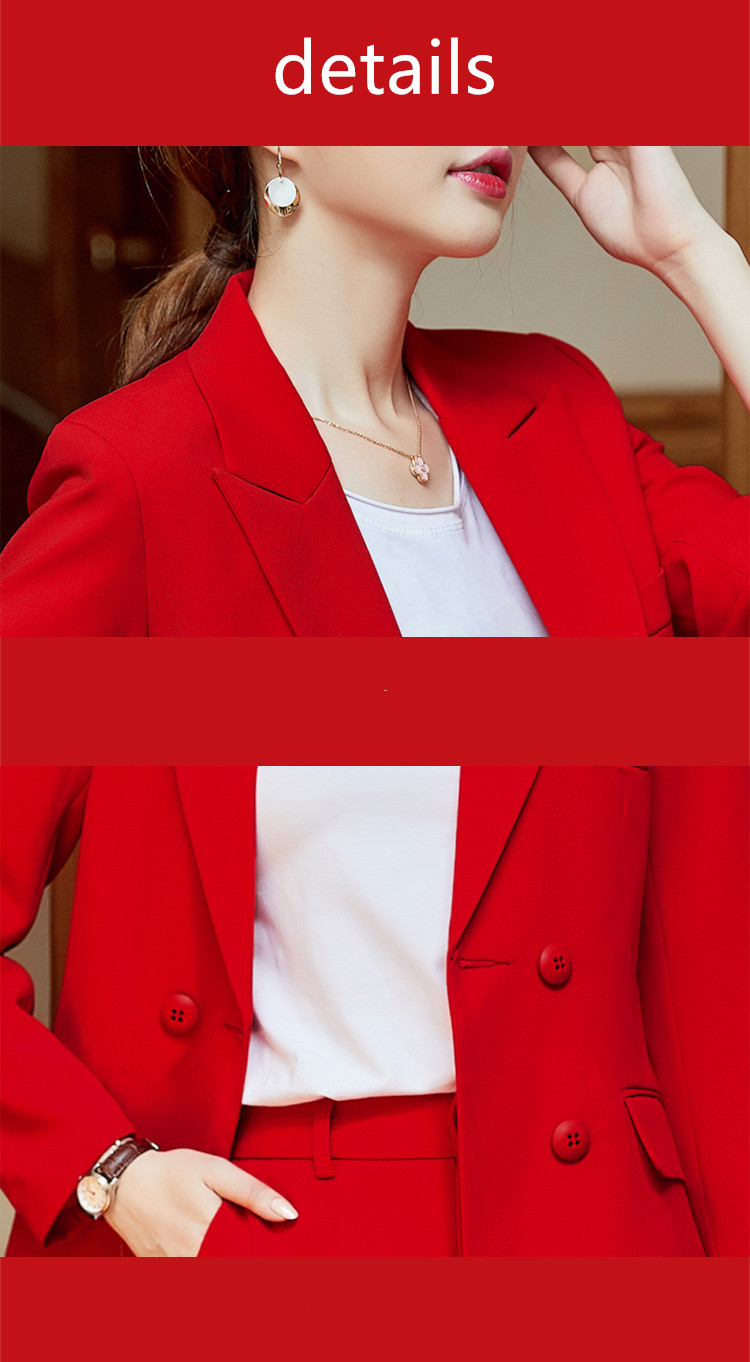 Sexy Slim Suit Office Suit Lady New Pattern Work Suit Double Breasted Long Sleeve Pure Color Suit