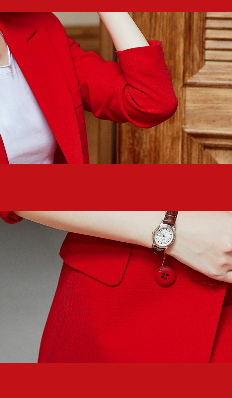 Sexy Slim Suit Office Suit Lady New Pattern Work Suit Double Breasted Long Sleeve Pure Color Suit