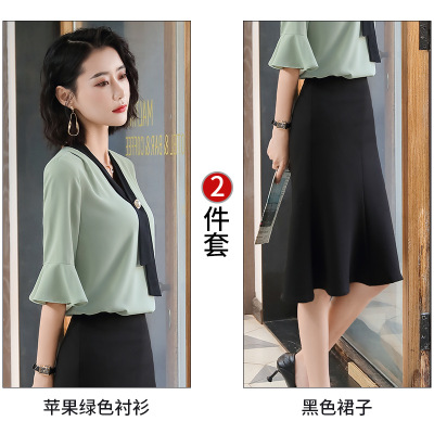 Professional White Shirt Women&apos;s  Versatile Fashion Smart White Collar Shirt Work Clothes Two Suits