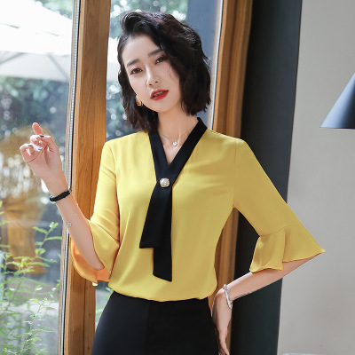 Professional White Shirt Women&apos;s  Versatile Fashion Smart White Collar Shirt Work Clothes Two Suits