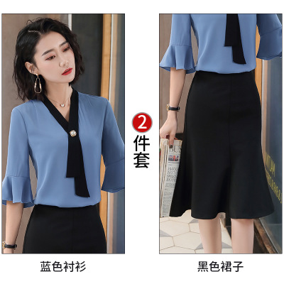Professional White Shirt Women&apos;s  Versatile Fashion Smart White Collar Shirt Work Clothes Two Suits