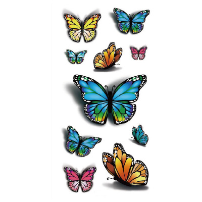 3D Tattoo Paste Rose Butterfly Scorpion Color Print Waterproof Tattoo Sticker Combination