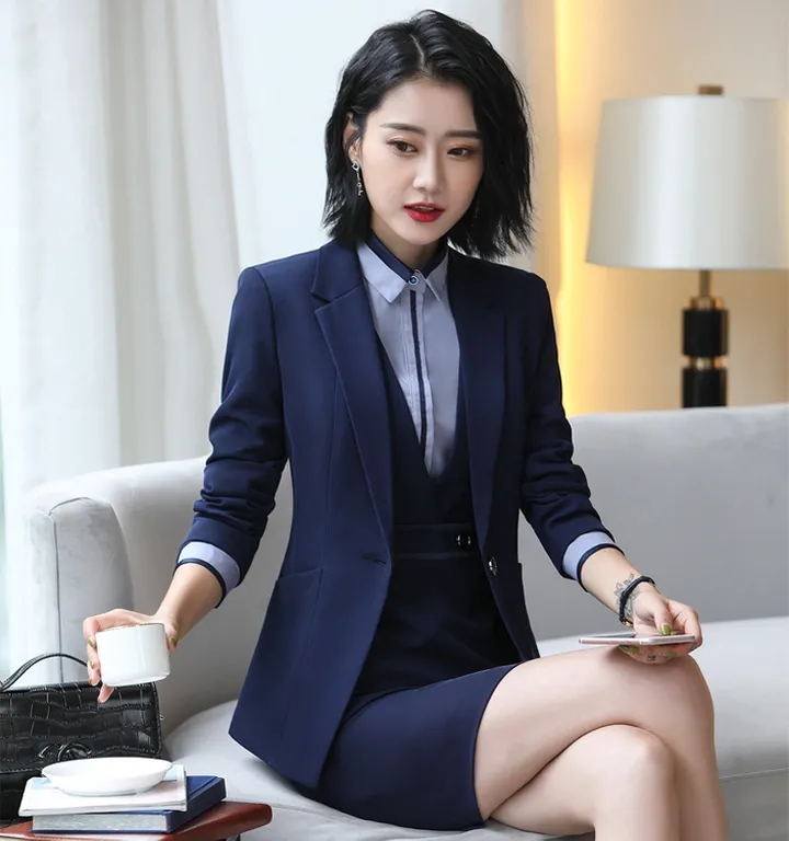 Business Women Suit Office Lady White Collar Formal Work Dress Concert Meetings Formal Girl Skirt