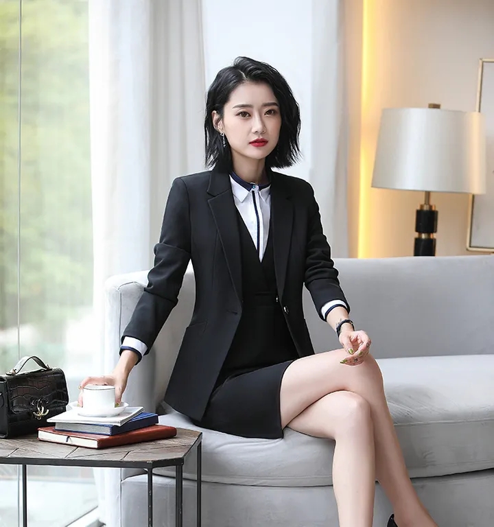 Business Women Suit Office Lady White Collar Formal Work Dress Concert Meetings Formal Girl Skirt