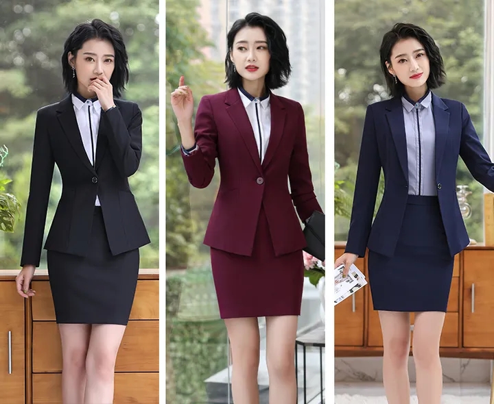 Business Women Suit Office Lady White Collar Formal Work Dress Concert Meetings Formal Girl Skirt