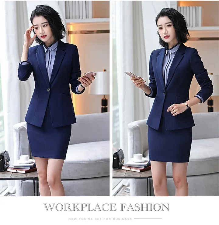 Business Women Suit Office Lady White Collar Formal Work Dress Concert Meetings Formal Girl Skirt