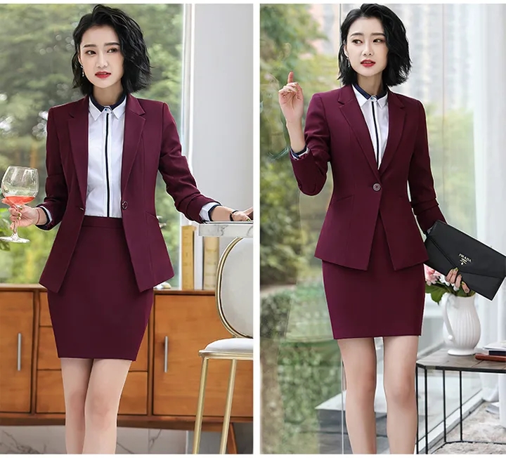 Business Women Suit Office Lady White Collar Formal Work Dress Concert Meetings Formal Girl Skirt