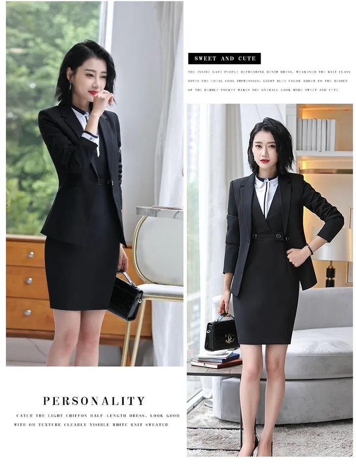 Business Women Suit Office Lady White Collar Formal Work Dress Concert Meetings Formal Girl Skirt