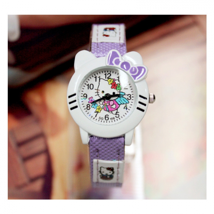 New Fashion Cartoon Children's Fashion Watch Hello Kitty Cute Girl Quartz Watch Belt Quartz Watch