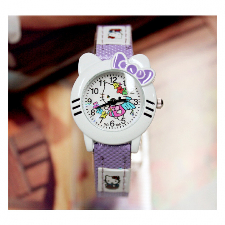 New Fashion Cartoon Children's Fashion Watch Hello Kitty Cute Girl Quartz Watch Belt Quartz Watch
