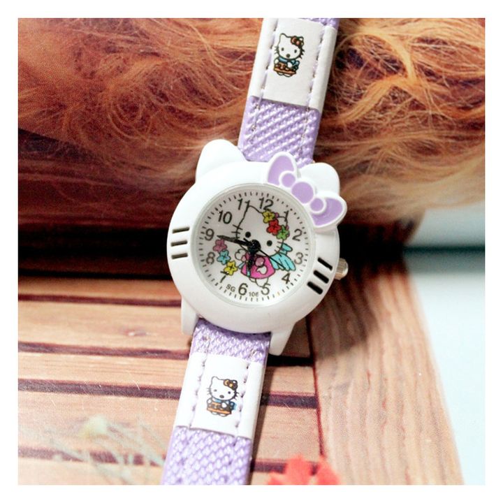 New Fashion Cartoon Children's Fashion Watch Hello Kitty Cute Girl Quartz Watch Belt Quartz Watch