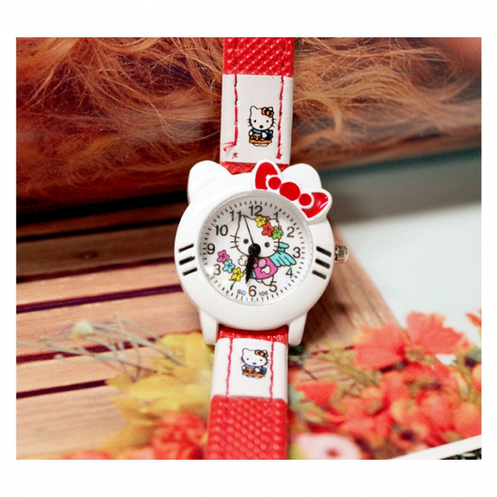 New Fashion Cartoon Children's Fashion Watch Hello Kitty Cute Girl Quartz Watch Belt Quartz Watch
