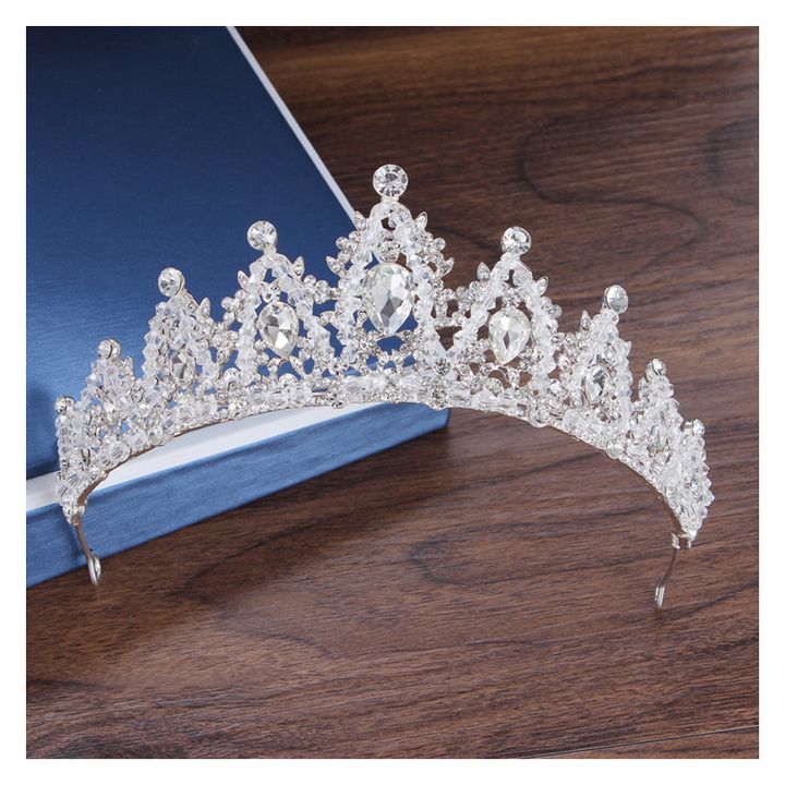 Luxury Crystal Bridal Crown Necklace Earrings Jewelry Sets Fashion Crystal Wedding Three Piece Suit